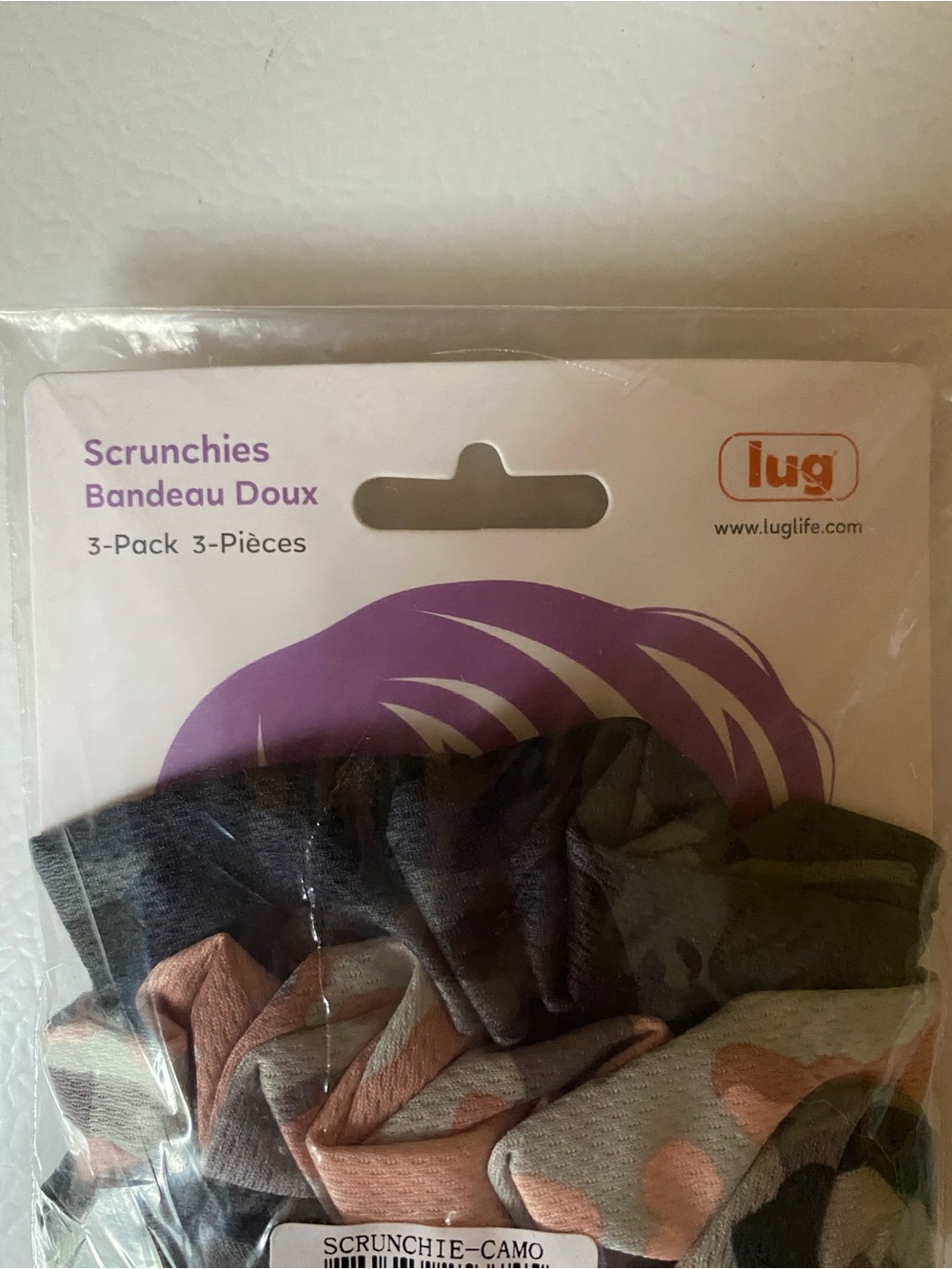 Lug Camo Scrunchies 3-Pack New - Picture 3 of 4